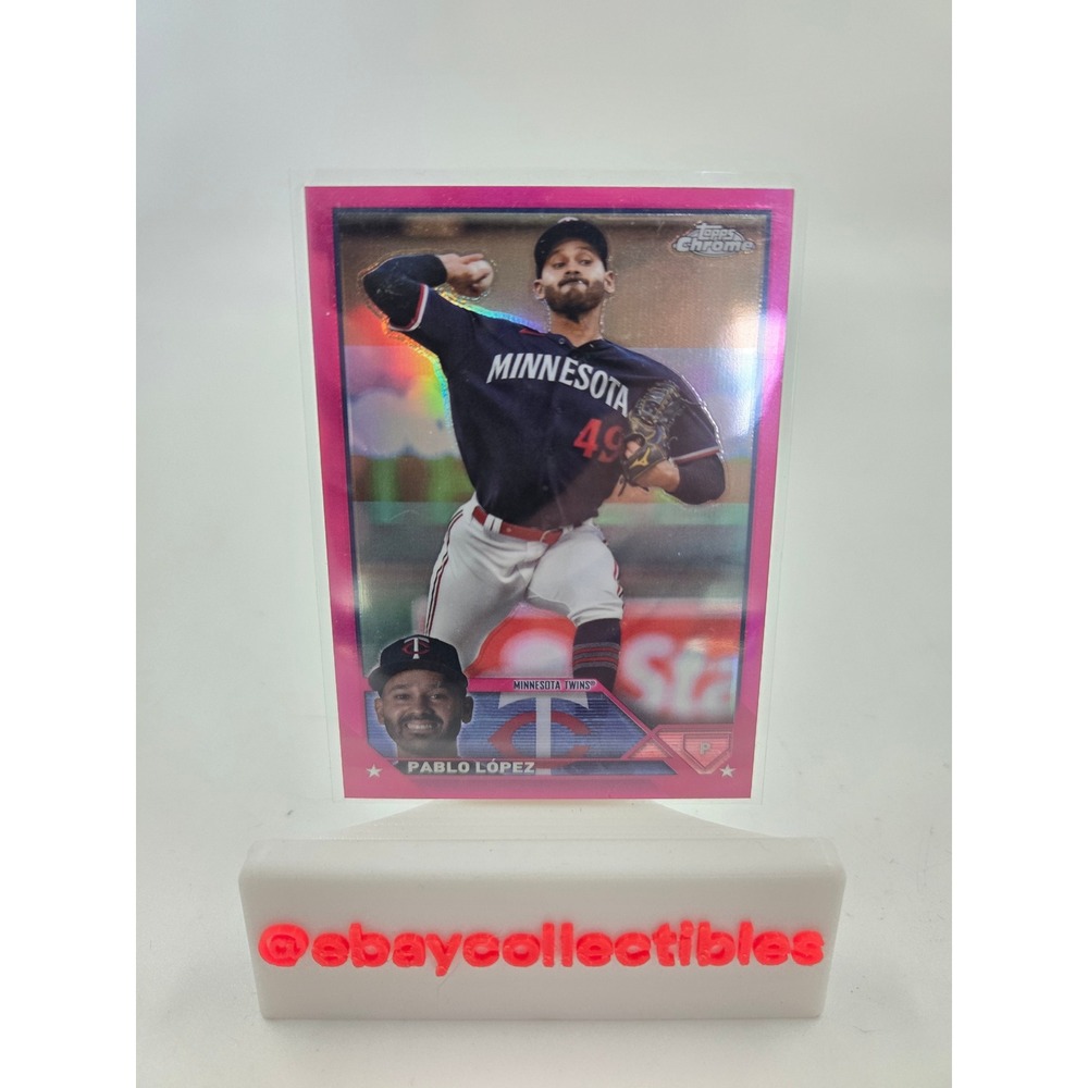 2023 Topps Chrome Update Pablo Lopez Pink Refractor /399 USC63 Twins Card